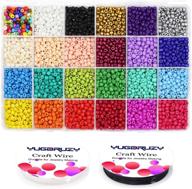 📿 bulk glass seed beads kit - multicolor 4mm 6/0 pony beads set, small tube round assorted beads, opaque beading supplies with crystal rope for bracelet making & jewelry logo