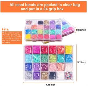 img 1 attached to 📿 Bulk Glass Seed Beads Kit - Multicolor 4mm 6/0 Pony Beads Set, Small Tube Round Assorted Beads, Opaque Beading Supplies with Crystal Rope for Bracelet Making & Jewelry