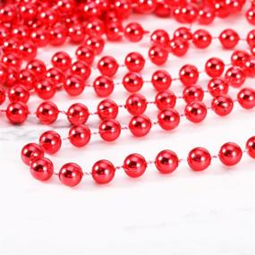 img 3 attached to 🎄 Shimmering Red Beaded Garland for Christmas Tree Decoration - Pangda 26.2 Feet of Festive Christmas Tree Beads