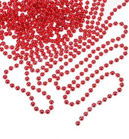 img 4 attached to 🎄 Shimmering Red Beaded Garland for Christmas Tree Decoration - Pangda 26.2 Feet of Festive Christmas Tree Beads