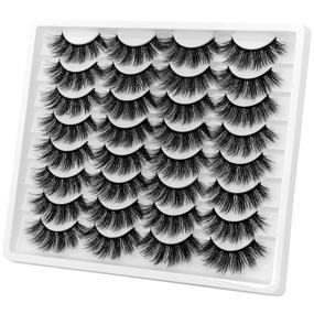 img 2 attached to 👁️ DYSILK 16 Pairs False Eyelashes Faux Mink Lashes | Fluffy, Long, Soft Extension | Natural Volume | Reusable & Handmade | Makeup Lashes Without Glue | 18mm