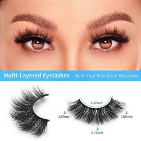 img 1 attached to 👁️ DYSILK 16 Pairs False Eyelashes Faux Mink Lashes | Fluffy, Long, Soft Extension | Natural Volume | Reusable & Handmade | Makeup Lashes Without Glue | 18mm