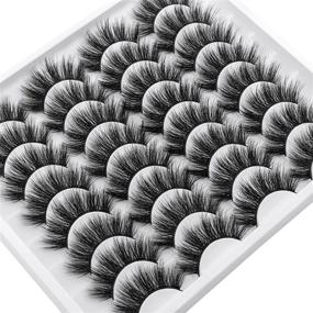 img 3 attached to 👁️ DYSILK 16 Pairs False Eyelashes Faux Mink Lashes | Fluffy, Long, Soft Extension | Natural Volume | Reusable & Handmade | Makeup Lashes Without Glue | 18mm