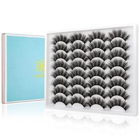 img 4 attached to 👁️ DYSILK 16 Pairs False Eyelashes Faux Mink Lashes | Fluffy, Long, Soft Extension | Natural Volume | Reusable & Handmade | Makeup Lashes Without Glue | 18mm