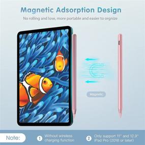 img 1 attached to 🖊️ Stylus Pencil for iPad 9th Generation, Active Pen with Palm Rejection - Compatible with Apple iPad 9th 8th 7th Gen, iPad Pro 11 & 12.9 inches, iPad Air 4th 3rd Gen, iPad Mini 6th Gen - Pink
