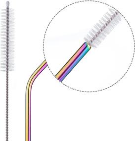 img 2 attached to 🌈 Ecofriendly, Extra Long Reusable Stainless Steel Straws in Iridescent Colors for 30 oz Tumblers