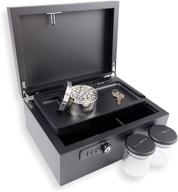 🔒 lockable stash box bundle - includes rolling tray, 2 stash jars, and grinder for enhanced organization logo