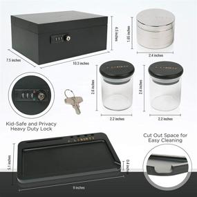 img 2 attached to 🔒 Lockable Stash Box Bundle - Includes Rolling Tray, 2 Stash Jars, and Grinder for Enhanced Organization