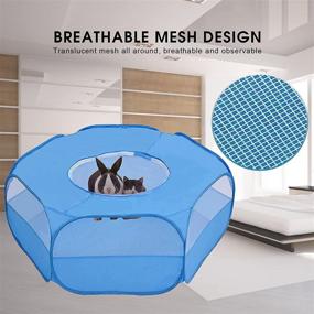 img 2 attached to Petmoko Small Animal Playpen: Waterproof, Portable & Breathable Fence for Cats, Rabbits, Guinea Pigs & More