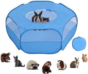 img 4 attached to Petmoko Small Animal Playpen: Waterproof, Portable & Breathable Fence for Cats, Rabbits, Guinea Pigs & More