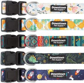 img 4 attached to 🐶 Downtown Pet Supply Best Cute and Fancy Printed Pattern Soft Pet Dog and Puppy Collars (Dino, Small): Stylish Collars for Small, Medium, and Large Dogs