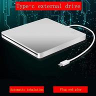 📀 type-c external cd dvd drive - portable slim dvd/cd rom player with inhaled dvd burner, smart touch button - compatible with mac macbook pro/air, imac, laptop, pc computer logo