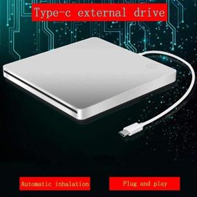 img 4 attached to 📀 Type-C External CD DVD Drive - Portable Slim DVD/CD ROM Player with Inhaled DVD Burner, Smart Touch Button - Compatible with Mac MacBook Pro/Air, iMac, Laptop, PC Computer