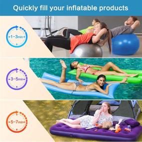 img 2 attached to Inflatable Air Mattress Pump Electric Portable Quick-Fill Air Pump with 3 Nozzles, 110V AC/12V DC, Ideal Inflator/Deflator Pumps for Outdoor Camping, Blow up Pool Rafts, Air Mattress Beds