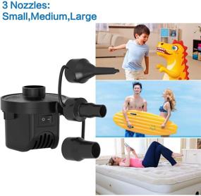img 3 attached to Inflatable Air Mattress Pump Electric Portable Quick-Fill Air Pump with 3 Nozzles, 110V AC/12V DC, Ideal Inflator/Deflator Pumps for Outdoor Camping, Blow up Pool Rafts, Air Mattress Beds