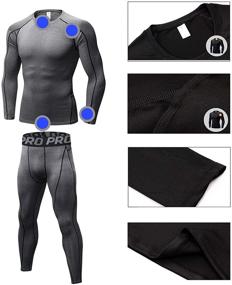 img 3 attached to LANBAOSI Sleeve Compression Shirts Pants Men's Clothing in Active