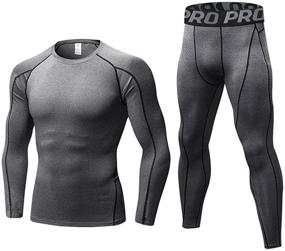 img 4 attached to LANBAOSI Sleeve Compression Shirts Pants Men's Clothing in Active