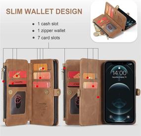 img 2 attached to Caseme Magnetic Wallet Case Designed For IPhone 12 &Amp