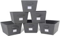 📦 max houser grey foldable storage bins for bedroom organization - set of 6 fabric cloth storage cubes with dual handles logo