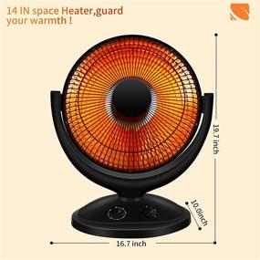 img 2 attached to 🔥 Portable Ceramic Space Heater – Antarctic Star Indoor Use Small Electric Heater, Oscillating Radiant Dish with Overheat Protection, Adjustable Tilt for Home or Office - 800W, Black