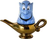 disney aladdin salt & pepper shaker set - genie and lamp figural design - stackable - ceramic for perfect table décor logo