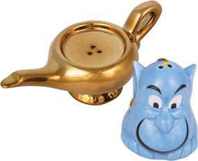 img 1 attached to Disney Aladdin Salt & Pepper Shaker Set - Genie and Lamp Figural Design - Stackable - Ceramic for Perfect Table Décor