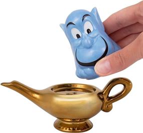 img 3 attached to Disney Aladdin Salt & Pepper Shaker Set - Genie and Lamp Figural Design - Stackable - Ceramic for Perfect Table Décor