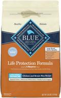 senior large breed chicken and brown rice dry dog food by blue buffalo life protection formula - natural logo