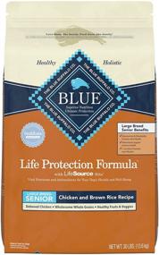 img 4 attached to Senior Large Breed Chicken and Brown Rice Dry Dog Food by Blue Buffalo Life Protection Formula - Natural