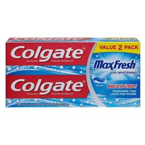 img 1 attached to Colgate Max Fresh Toothpaste - Cool Mint with Mini Breath Strips, 2 Pack