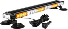 img 4 attached to 🚨 ASPL 29.5" 54 LED Strobe Light Bar: Double Side Flashing, High Intensity Emergency Warning Light with Magnetic Base for Construction Vehicles, Tow Trucks, Pickup - Amber/White
