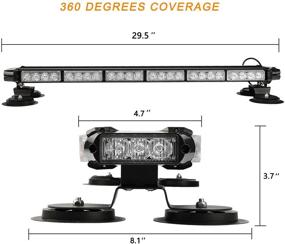 img 2 attached to 🚨 ASPL 29.5" 54 LED Strobe Light Bar: Double Side Flashing, High Intensity Emergency Warning Light with Magnetic Base for Construction Vehicles, Tow Trucks, Pickup - Amber/White