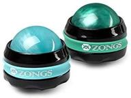 2-pack massage ball manual roller massagers - self massage therapy tool for sore muscles, shoulders, neck, back, foot, body - deep tissue, stiffness, joint pain relief - blue & green logo