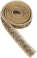 🎉 1 yard double-pointed diamond sparkling rhinestone mesh ribbon roll - 20mm width - ideal for party decorations, birthdays, baby shower - gold logo