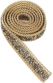 img 4 attached to 🎉 1 Yard Double-Pointed Diamond Sparkling Rhinestone Mesh Ribbon Roll - 20mm Width - Ideal for Party Decorations, Birthdays, Baby Shower - Gold