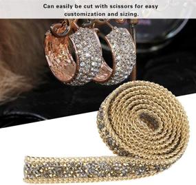 img 3 attached to 🎉 1 Yard Double-Pointed Diamond Sparkling Rhinestone Mesh Ribbon Roll - 20mm Width - Ideal for Party Decorations, Birthdays, Baby Shower - Gold