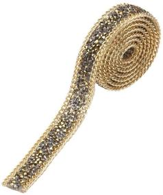 img 1 attached to 🎉 1 Yard Double-Pointed Diamond Sparkling Rhinestone Mesh Ribbon Roll - 20mm Width - Ideal for Party Decorations, Birthdays, Baby Shower - Gold