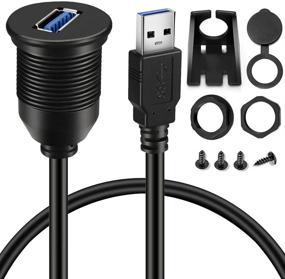 img 4 attached to 6ft кабель BATIGE для автомобиля с одним портом USB 3.0 мужской разъем к USB 3.0 женскому разъему - Водонепроницаемый для автомобиля, грузовика, лодки, мотоцикла, панели приборов.