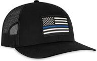 thin blue line american flag trucker hat: honoring law enforcement officers, adjustable baseball cap for men & women logo