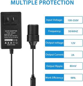 img 1 attached to 🔌 High-Power DC Converter with AC/DC Adapter & Dual USB Ports for Vehicles - Converts 100-250V AC to 12V DC Car Cigarette Lighter Socket