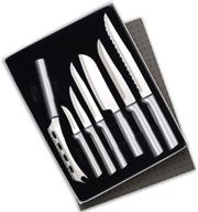 🔪 stainless steel blade knives, set of 7 with aluminum and 11 3/4 inches length, silver handle - rada cutlery gift set logo