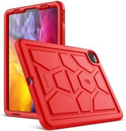 poetic turtleskin series: heavy duty shockproof case 🐢 for apple ipad pro 11 2020 & 2018 - red logo