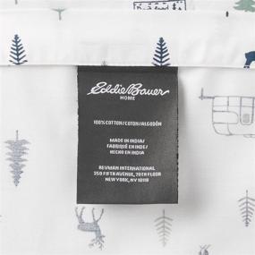 img 1 attached to 🏕️ Eddie Bauer Home Percale Collection Twin Size Sheet Set: 100% Cotton, Crisp & Cool, Lightweight & Moisture-Wicking Bedding - Campout Design