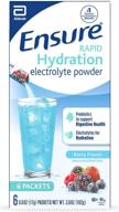 ensure rapid hydration electrolyte powder - улучшение пищеварительного здоровья и пополнение электролитов с вкусом berry freeze, пакеты по 0,6 унции (6 штук) логотип