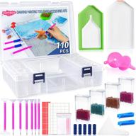 🎨 complete diamond painting kit with 110pcs tools & accessories and storage containers - perfect for 5d diamond painting enthusiasts of all ages! logo