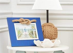 img 1 attached to 🌊 Coastal Nautical Navy Picture Frame 5"x7" with Jute Rope Accent – Beachcombers Home Decor for Tabletop & Wall Display in Blue