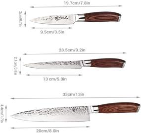 img 2 attached to 🔪 Поварской нож AIDEA - Ваш идеальный инструмент на кухне: профессиональный, изготовленный из высокоуглеродистой немецкой нержавеющей стали, с молотковой отделкой и рукояткой из паккавуда - идеальное лезвие для использования как дома, так и в ресторане.