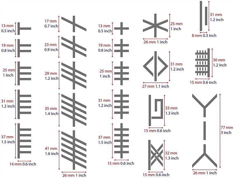 🔥 Aleks Melnyk #185 Metal Journal Stencils - Ogham Runes…