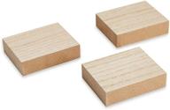 🔨 juvale wooden blocks for crafts - rectangular wood pieces (3.88 x 3.1 in 3-pack): perfect for diy projects! logo