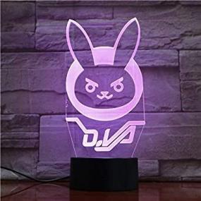 img 2 attached to 🌟 D.VA LED Lamp Night Light: Illuminate Your Space with Overwatch-inspired Brilliance